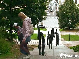 Blonde heisse Schnitte abgeschleppt und im Freien gerammelt